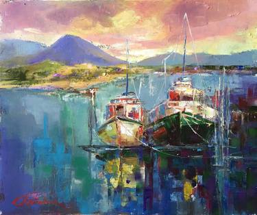Print of Expressionism Ship Paintings by Alla Kyslyakova