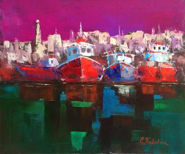 Print of Expressionism Ship Paintings by Alla Kyslyakova