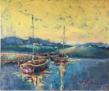 Print of Boat Paintings by Alla Kyslyakova