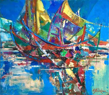 Original Boat Paintings by Alla Kyslyakova