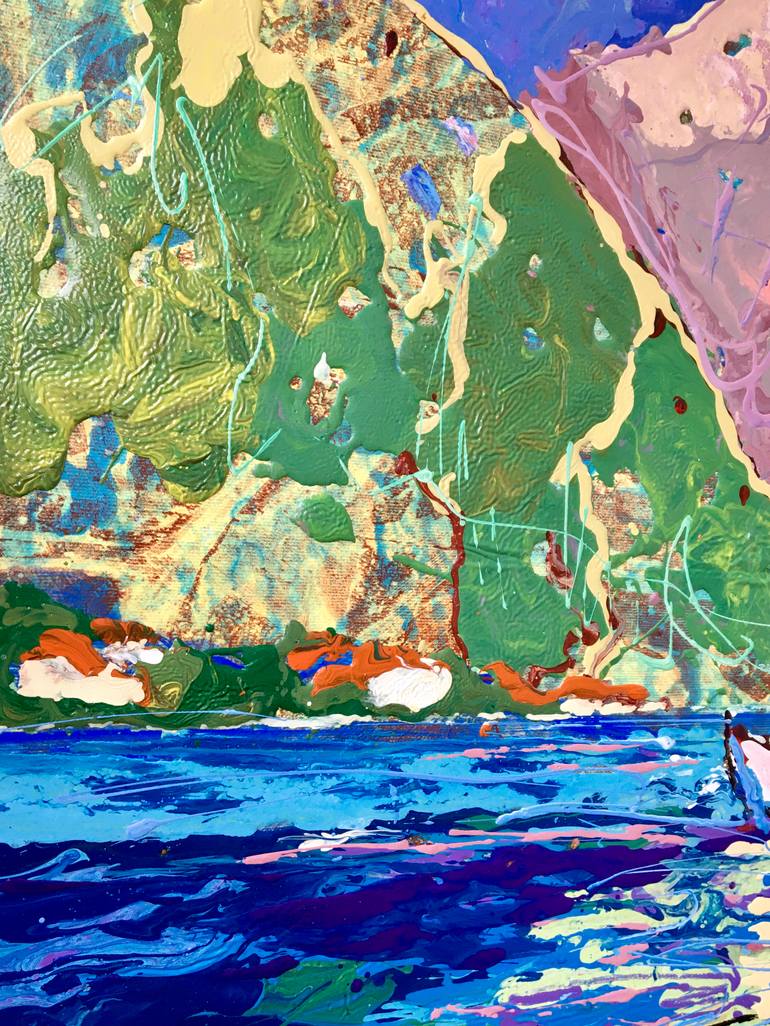 Original Art Deco Seascape Painting by Alla Kyslyakova