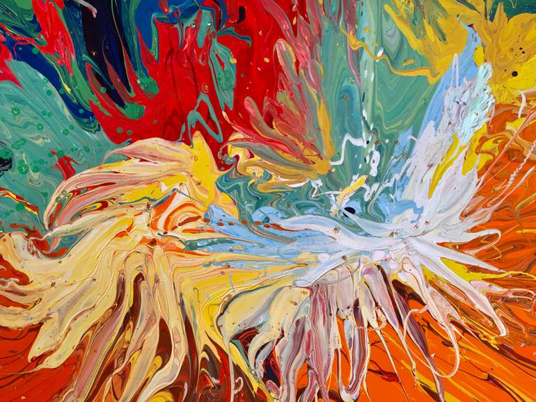 Original Abstract Expressionism Abstract Painting by Alla Kyslyakova