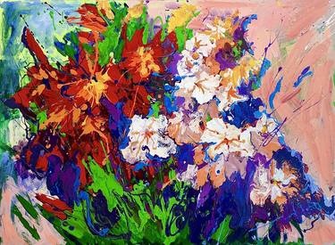 Print of Abstract Floral Paintings by Alla Kyslyakova