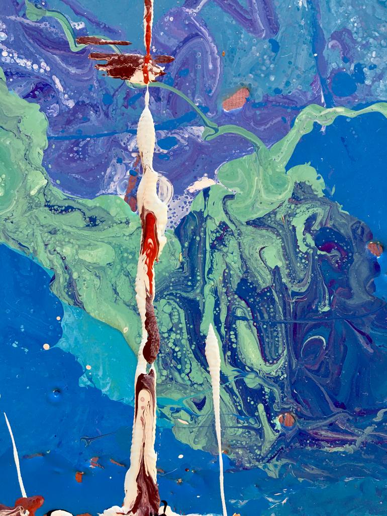 Original Art Deco Seascape Painting by Alla Kyslyakova