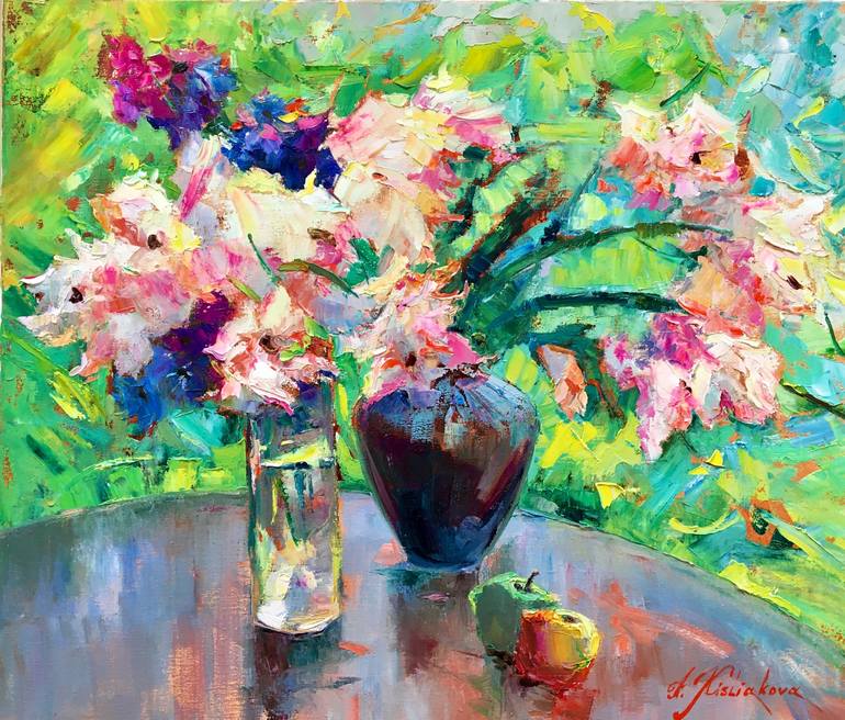 Original Fine Art Floral Painting by Alla Kyslyakova