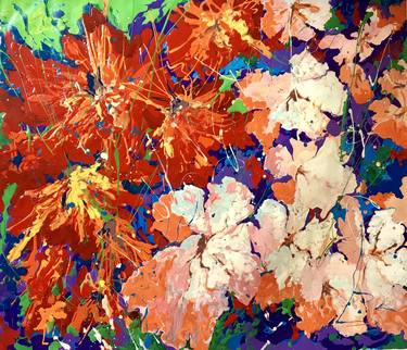 Original Abstract Expressionism Floral Paintings by Alla Kyslyakova