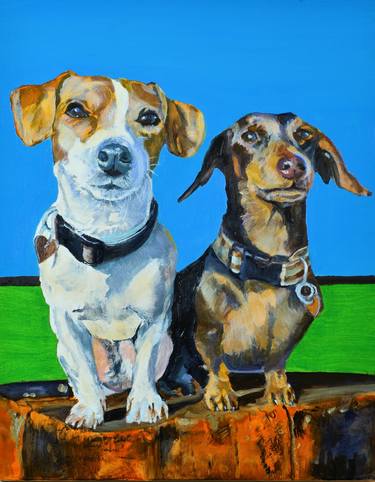 Print of Dogs Paintings by Pete Davies