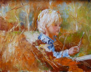 Print of Impressionism Children Paintings by Darina Boldizar