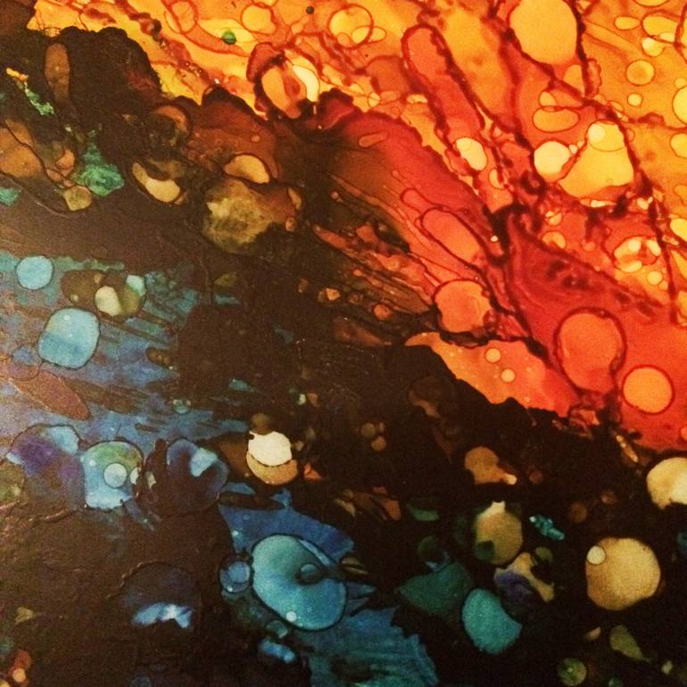 Original alcoholink Abstract Painting by Donna Starnes