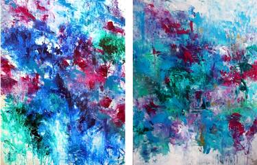 Floral Garden I,II  two 30x40" floral abstracts thumb