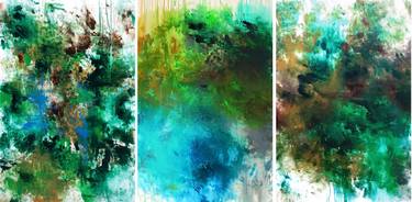 Amongst Evergreen I,II. two 24x36" abstracts thumb