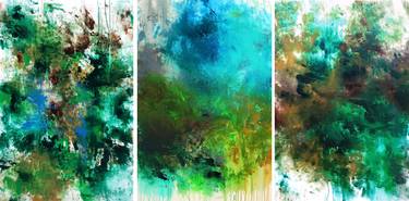 Lively Flirty Design   three 24x36" abstracts thumb