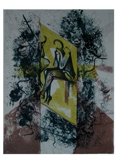 Print of Cubism Abstract Printmaking by K Zaman Shimul