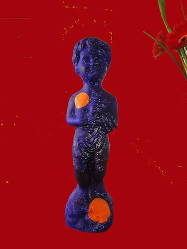 Blue Cupid with Orange dots, Limited Edition Prints 1 of 10, cylinder postage thumb