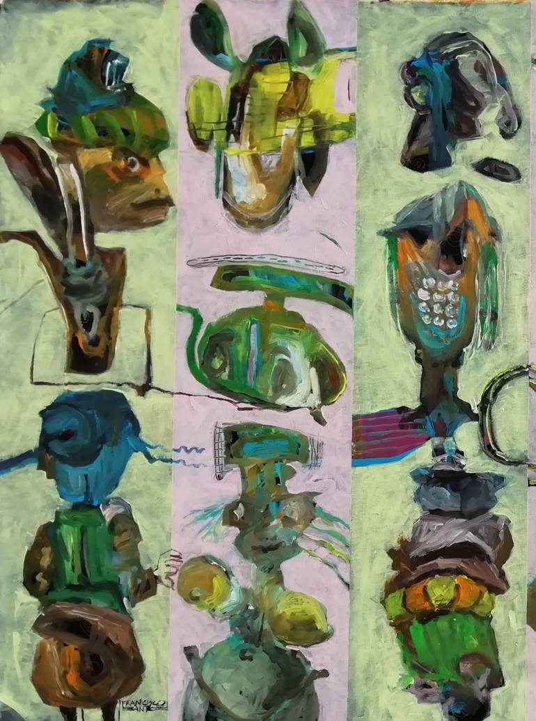 Original Abstract Expressionism Abstract Painting by Francisco Santos