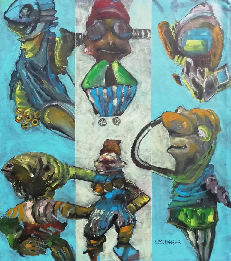 Original Expressionism Abstract Painting by Francisco Santos