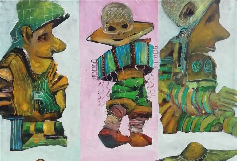 Original Figurative People Painting by Francisco Santos