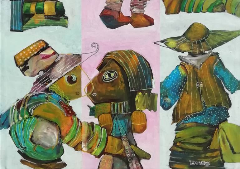 Original Figurative People Painting by Francisco Santos