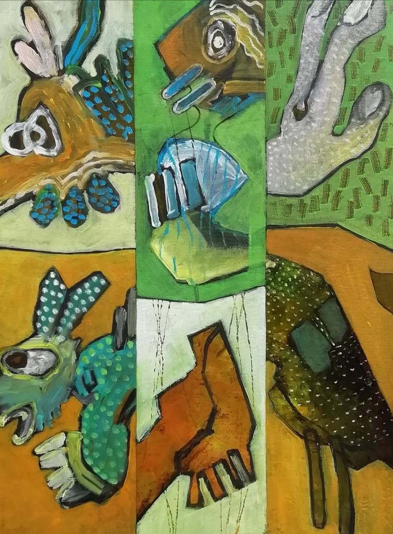 Original Abstract Expressionism Abstract Painting by Francisco Santos