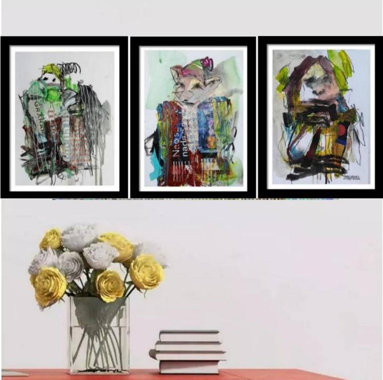 Original Abstract Cinema Painting by Francisco Santos