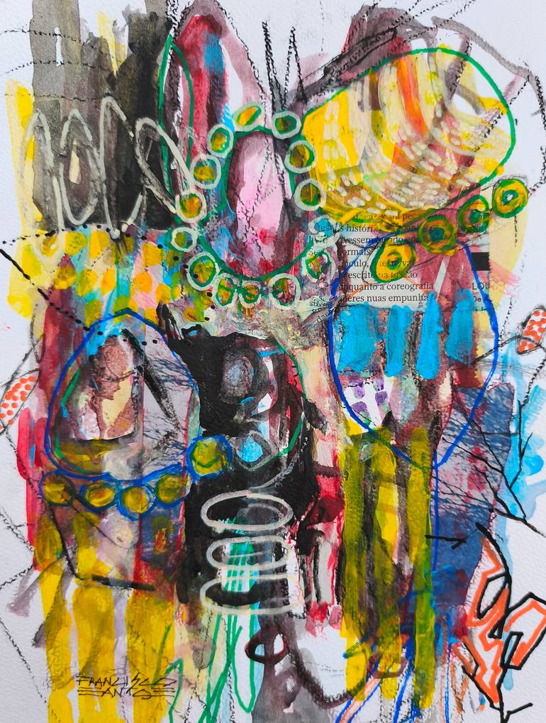 Original Abstract Expressionism Abstract Mixed Media by Francisco Santos