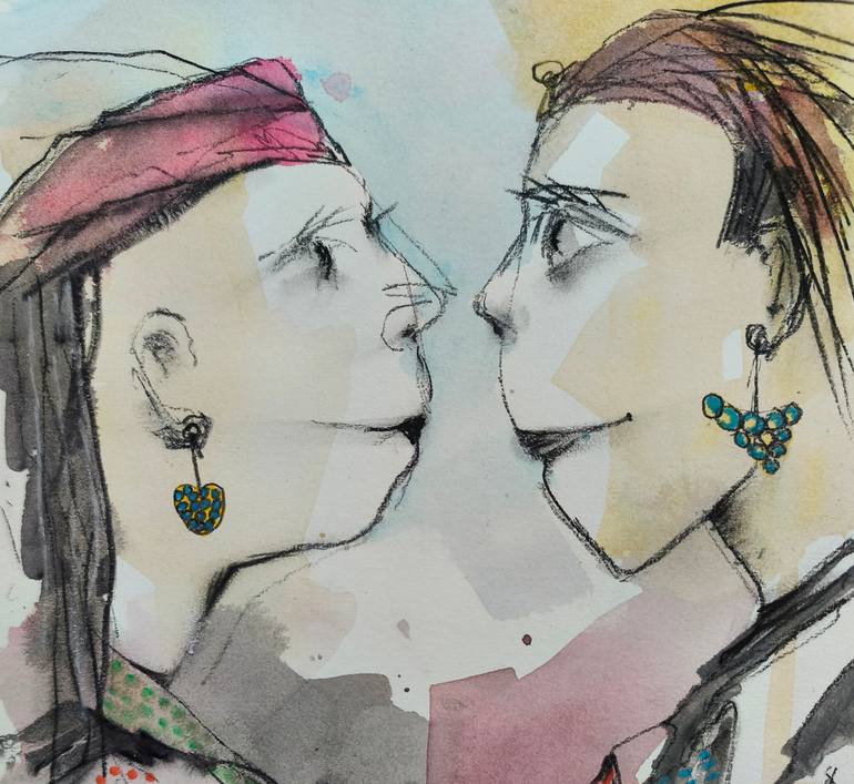 Original Figurative Women Drawing by Francisco Santos