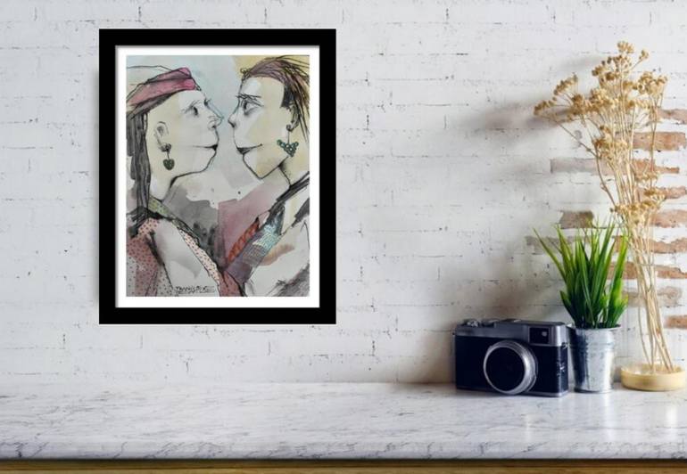 Original Figurative Women Drawing by Francisco Santos