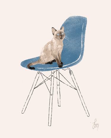 A Siamese Kitten On An Eames Daw Chair thumb
