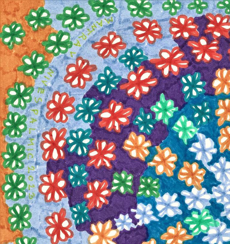 Original Conceptual Abstract Drawing by Nives Palmic