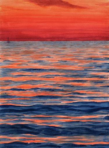 Print of Realism Seascape Paintings by Nives Palmic