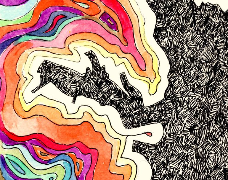 Original Abstract Expressionism Abstract Mixed Media by Nives Palmic