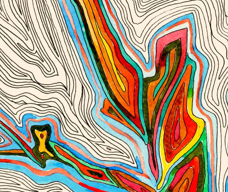 Original Abstract Expressionism Abstract Mixed Media by Nives Palmic