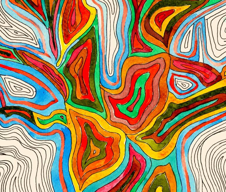 Original Abstract Expressionism Abstract Mixed Media by Nives Palmic