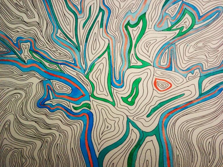 Original Abstract Expressionism Abstract Mixed Media by Nives Palmic