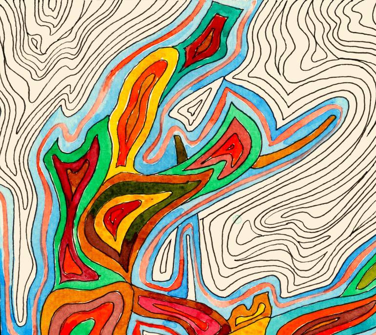 Original Abstract Expressionism Abstract Mixed Media by Nives Palmic