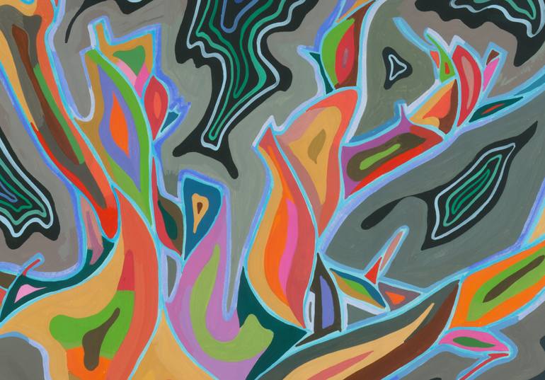 Original Conceptual Abstract Painting by Nives Palmic