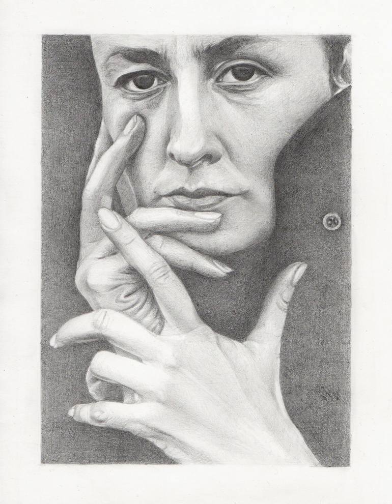 Original Portrait Drawing by Nives Palmic