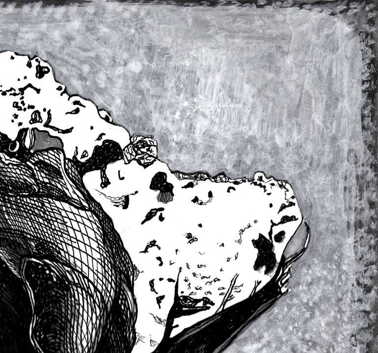 Original Conceptual Floral Drawing by Nives Palmic