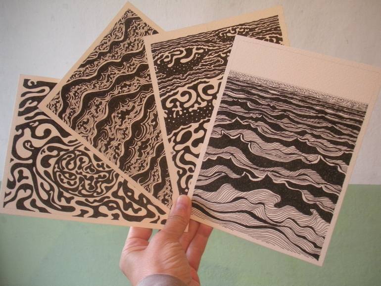 Original Abstract Nature Drawing by Nives Palmic