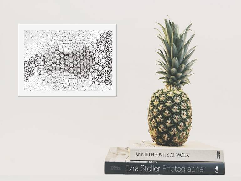 Original Conceptual Abstract Drawing by Nives Palmic