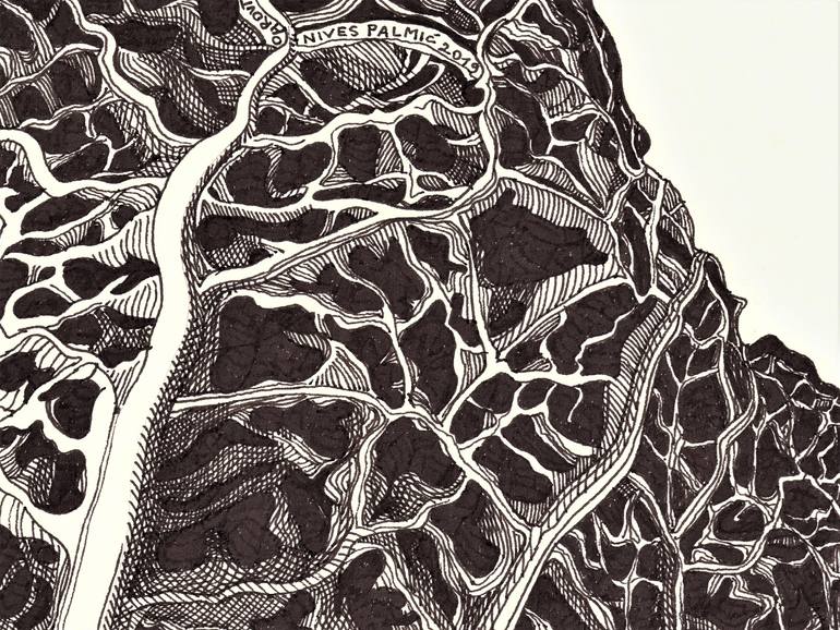 Original Conceptual Botanic Drawing by Nives Palmic