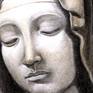 Very well known Renaissance sculpture of Jesus Christ and Virgin Mary (Pieta) created by Michelangelo at the end of 15. Century housed in St. Peter's Basilica, Vatican City.

My study is of the head of Virgin Mary. I was especially inspired by the expression of grace and sorrow on her face.