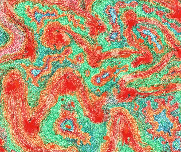 Original Abstract Expressionism Abstract Drawing by Nives Palmic