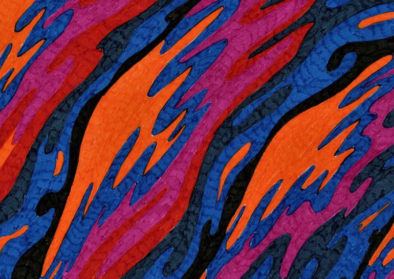 Original Abstract Expressionism Abstract Drawing by Nives Palmic