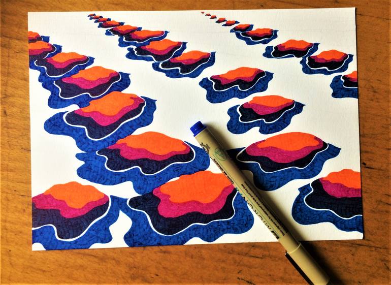 Original Abstract Expressionism Abstract Drawing by Nives Palmic