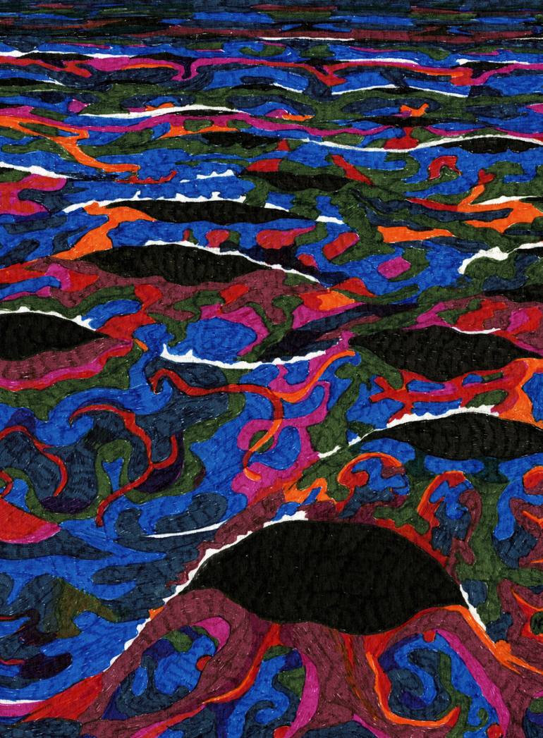 Original Conceptual Abstract Drawing by Nives Palmic