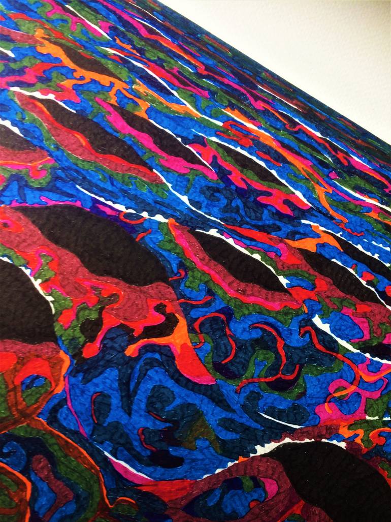 Original Conceptual Abstract Drawing by Nives Palmic