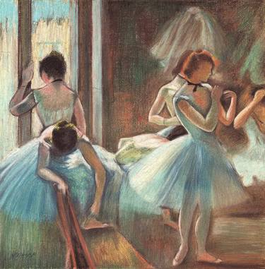 STUDY AFTER FRENCH MASTER EDGAR DEGAS THE BALLET CLASS thumb