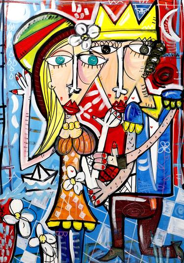 Original Cubism Love Paintings by Alessandro Siviglia