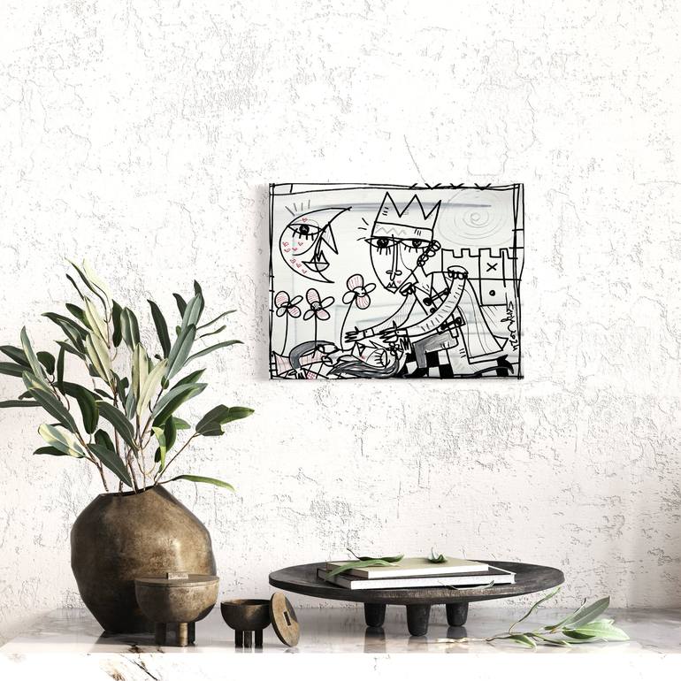 Original Black & White Love Painting by Alessandro Siviglia